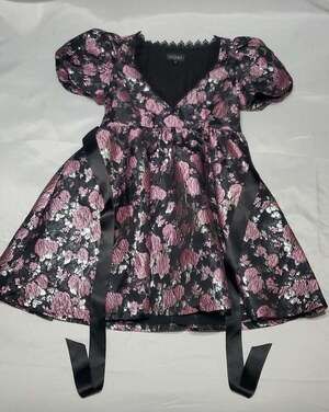 NWOT Widow Dolls Kill Fanged Faerie Brocade Puff Sleeve Babydoll Dress